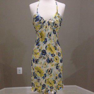 New Betsey Johnson satin silk low back  halter dress